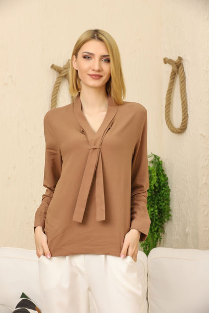 Women's Tie Neck Detail Top - WST345