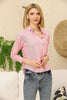 Women's Pocket Button Detail Striped Top - WST346