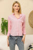 Women's Pocket Button Detail Striped Top - WST346