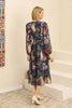 Women's Chiffon Overlay Printed Premium Tailored Maxi Dress - MWMSD181