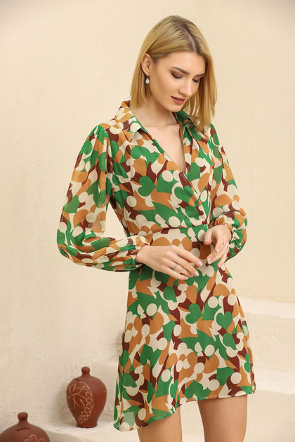 Women's Printed Chiffon Summer Dress - MWSD184