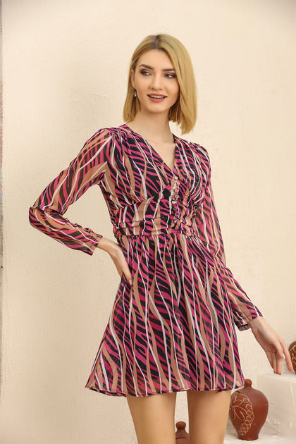 Women's Printed Chiffon Summer Dress - MWSD187