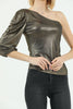 Women's Glitter One Shoulder Detail Top - WST367