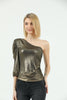 Women's Glitter One Shoulder Detail Top - WST367