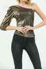 Women's Glitter One Shoulder Detail Top - WST367