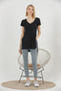 Women's Oversized Side Slit V Neck Cotton T-Shirt MEPST550