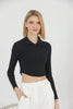 Women's Ribbed Crop Polo Top - WST369