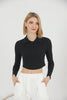 Women's Ribbed Crop Polo Top - WST369