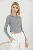 Women's Ribbed Crop Polo Top - WST370