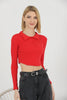 Women's Ribbed Crop Polo Top - WST372