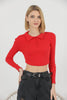 Women's Ribbed Crop Polo Top - WST372