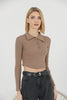 Women's Ribbed Crop Polo Top - WST373