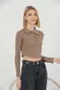 Women's Ribbed Crop Polo Top - WST373