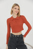 Women's Ribbed Crop Polo Top - WST374