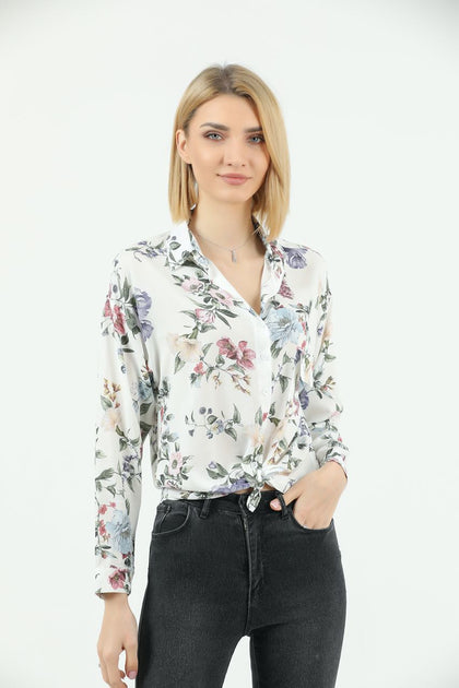 Women's Printed Pocket Detail Top - WST378