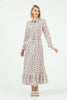 Women's Tie Neck Printed Maxi Dress - MWMSD182