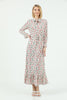 Women's Tie Neck Printed Maxi Dress - MWMSD182