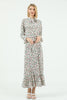 Women's Tie Neck Printed Maxi Dress - MWMSD183