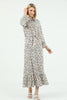 Women's Tie Neck Printed Maxi Dress - MWMSD183