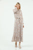 Women's Tie Neck Printed Maxi Dress - MWMSD184