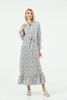 Women's Tie Neck Printed Maxi Dress - MWMSD186