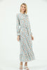 Women's Tie Neck Printed Maxi Dress - MWMSD189