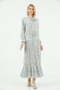 Women's Tie Neck Printed Maxi Dress - MWMSD189