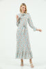 Women's Tie Neck Printed Maxi Dress - MWMSD189