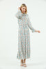 Women's Tie Neck Printed Maxi Dress - MWMSD189