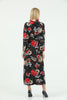 Women's Tie Neck Printed Lace Detail Maxi Dress - MWMSD192