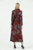 Women's Tie Neck Printed Lace Detail Maxi Dress - MWMSD195