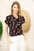 Women's Printed Button Detail Top - WST386