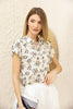 Women's Printed Button Detail Top - WST391