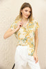 Women's Printed Button Detail Top - WST392