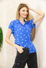 Women's Printed Button Detail Top - WST394