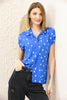 Women's Printed Button Detail Top - WST394