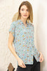 Women's Printed Button Detail Top - WST395