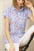 Women's Printed Button Detail Top - WST393