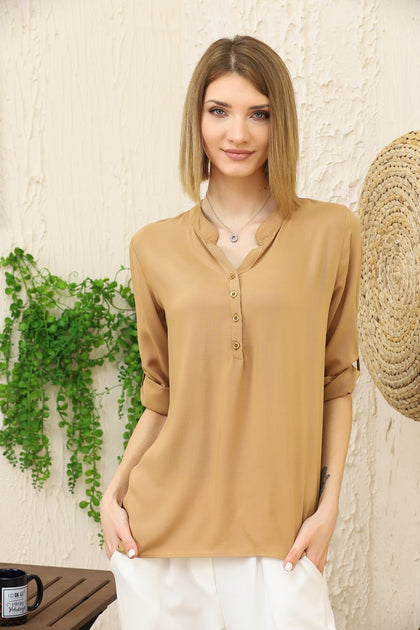 Women's Button Detail Top - WST399