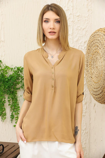 Women's Button Detail Top - WST399