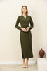 Women's Pleated Tie Detail Maxi Dress - MWMSD197