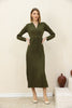 Women's Pleated Tie Detail Maxi Dress - MWMSD197