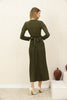 Women's Pleated Tie Detail Maxi Dress - MWMSD197