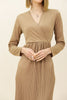 Women's Pleated Tie Detail Maxi Dress - MWMSD199