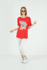 Women's Oversized Printed Detail Cotton T-Shirt MEPST559