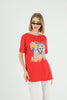 Women's Oversized Printed Detail Cotton T-Shirt MEPST559