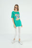 Women's Oversized Printed Detail Cotton T-Shirt MEPST560