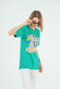 Women's Oversized Printed Detail Cotton T-Shirt MEPST560