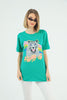 Women's Oversized Printed Detail Cotton T-Shirt MEPST560