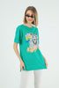 Women's Oversized Printed Detail Cotton T-Shirt MEPST560